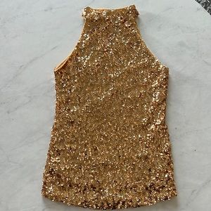 Gold Mock Neck Top
